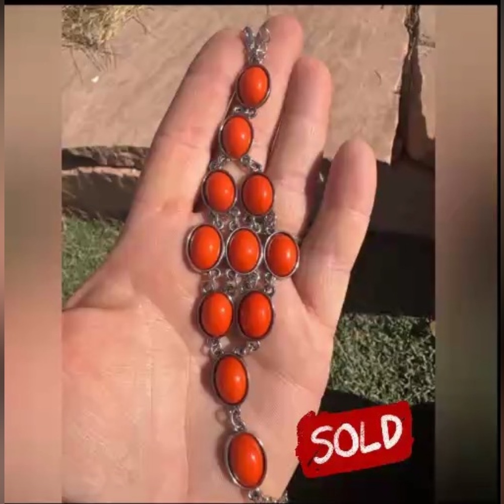 Paparazzi Orange and silver bracelet